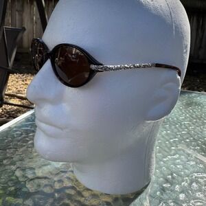 Brighton Summertime Sunglasses Tortoise Shell Silver Scroll Floral Oval SG393-32